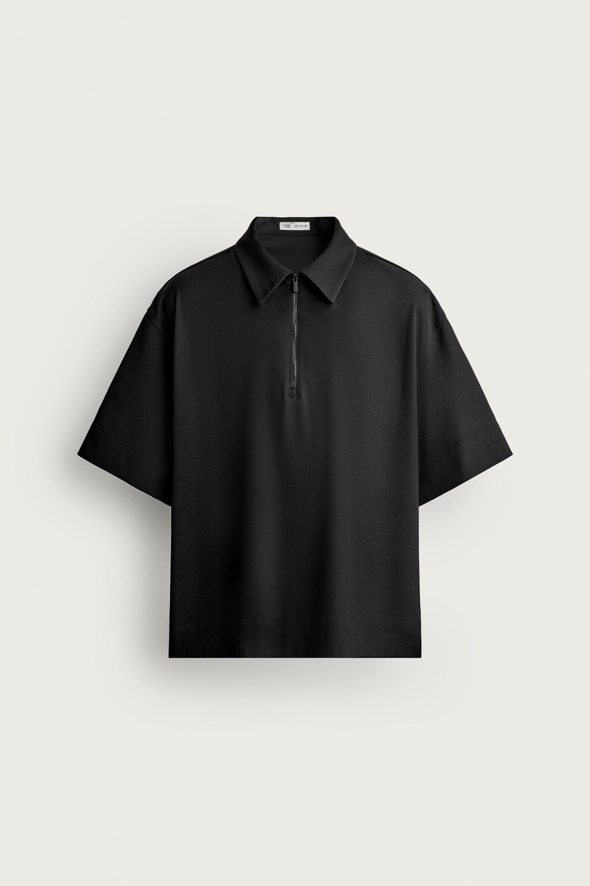 자라 테크니컬 반팔 지퍼넥 폴로셔츠 6861/692/800 BLACK