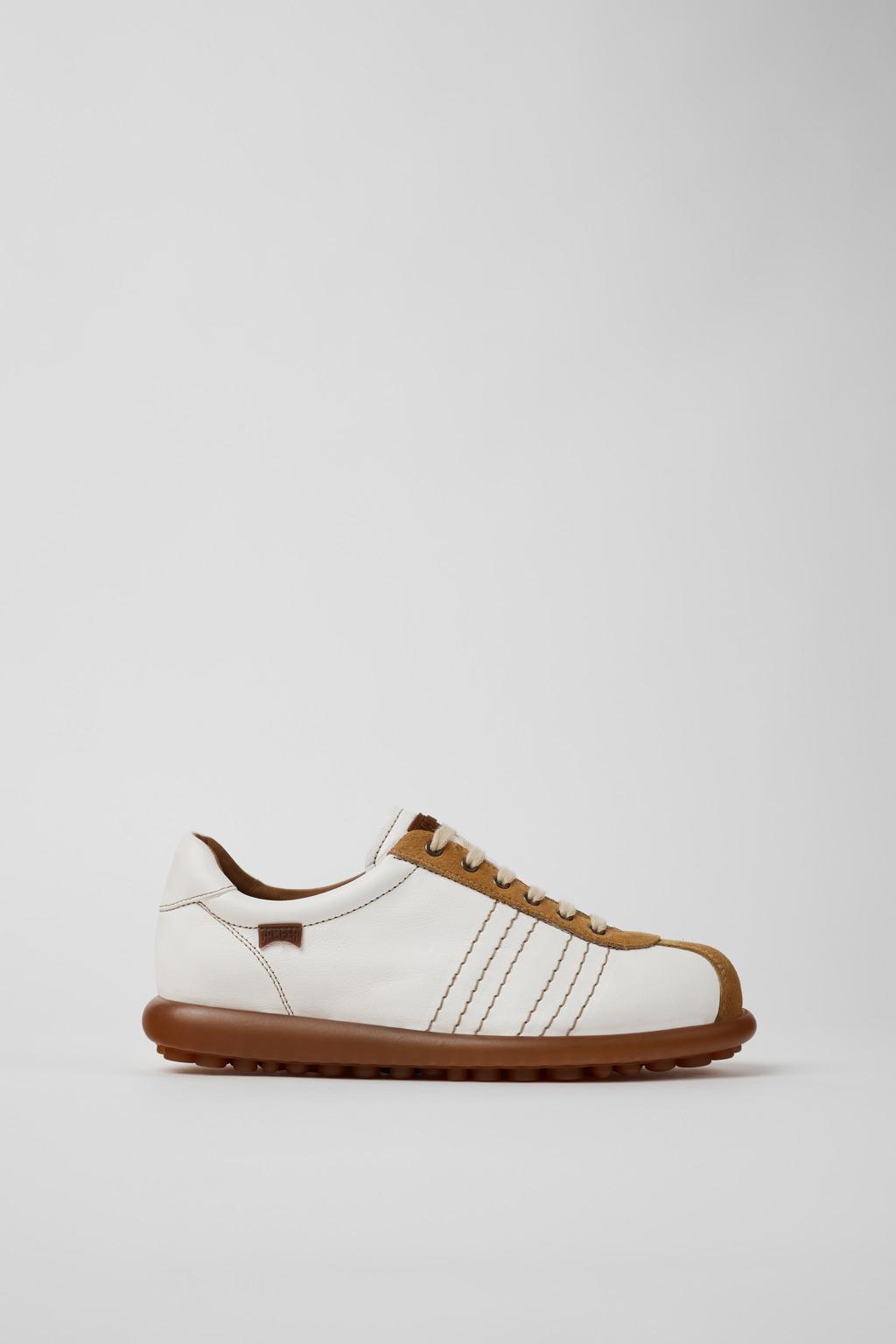 캠퍼 가죽 믹스 화이트 브라운 스니커즈 Pelotas K201758-010 WHITE