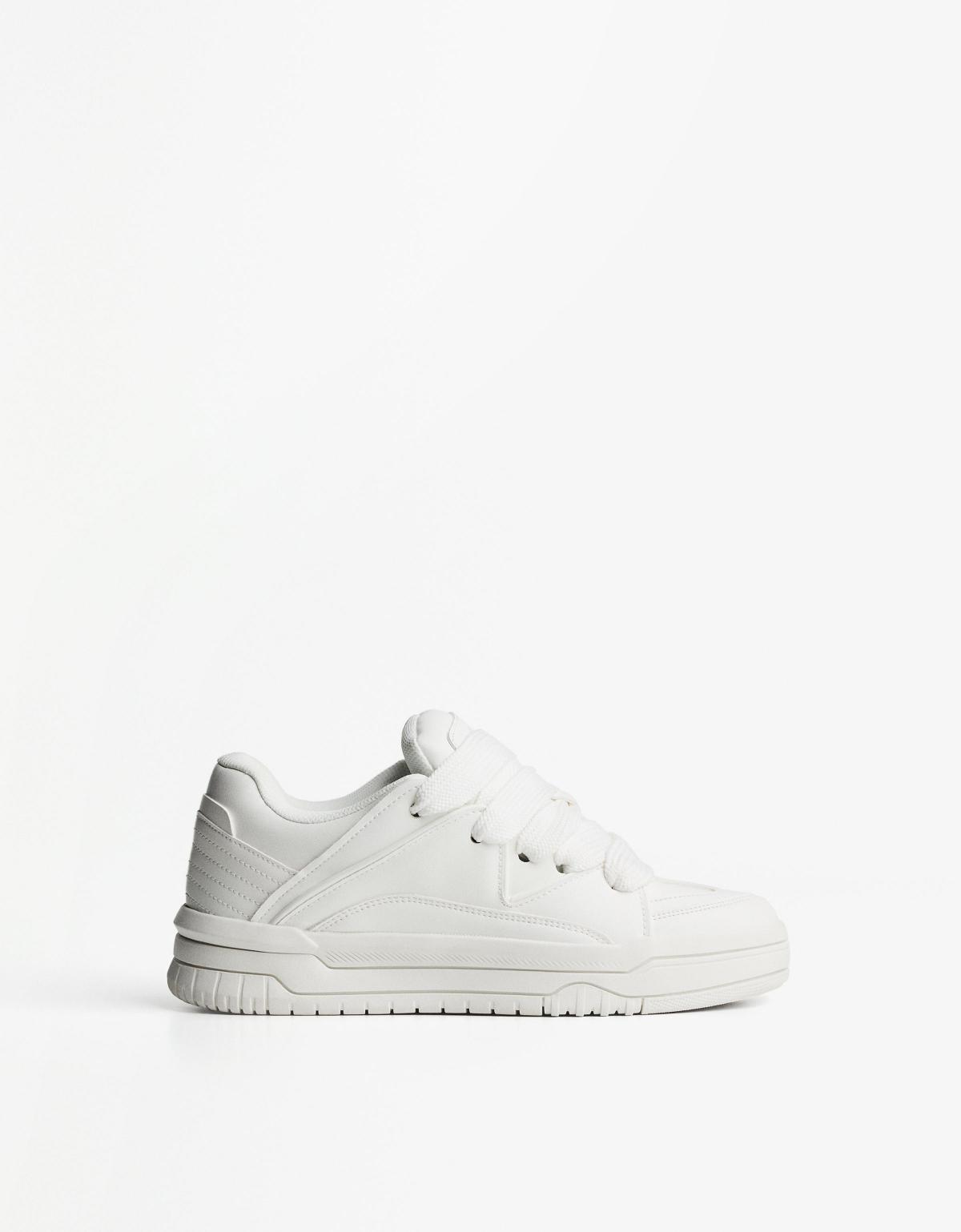 버쉬카 청키 트렌디 스케이터 로우탑 스니커즈 2411/664 WHITE