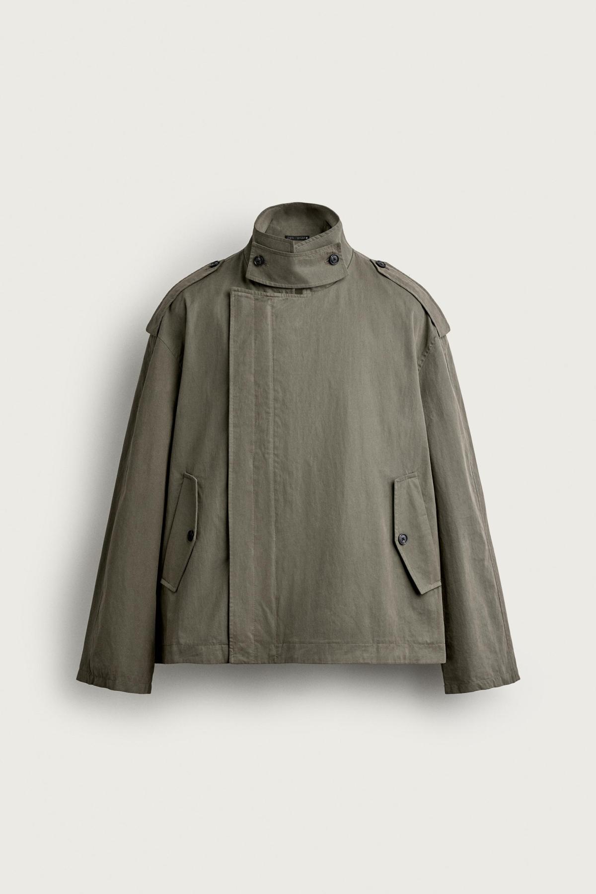 자라 크롭 테크니컬 트렌치 코트 4391/803/802 GREY