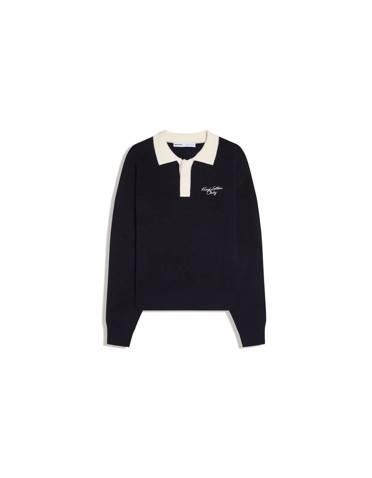 버쉬카 자수 폴로 칼라 니트 스웨터 2693/596 NAVY