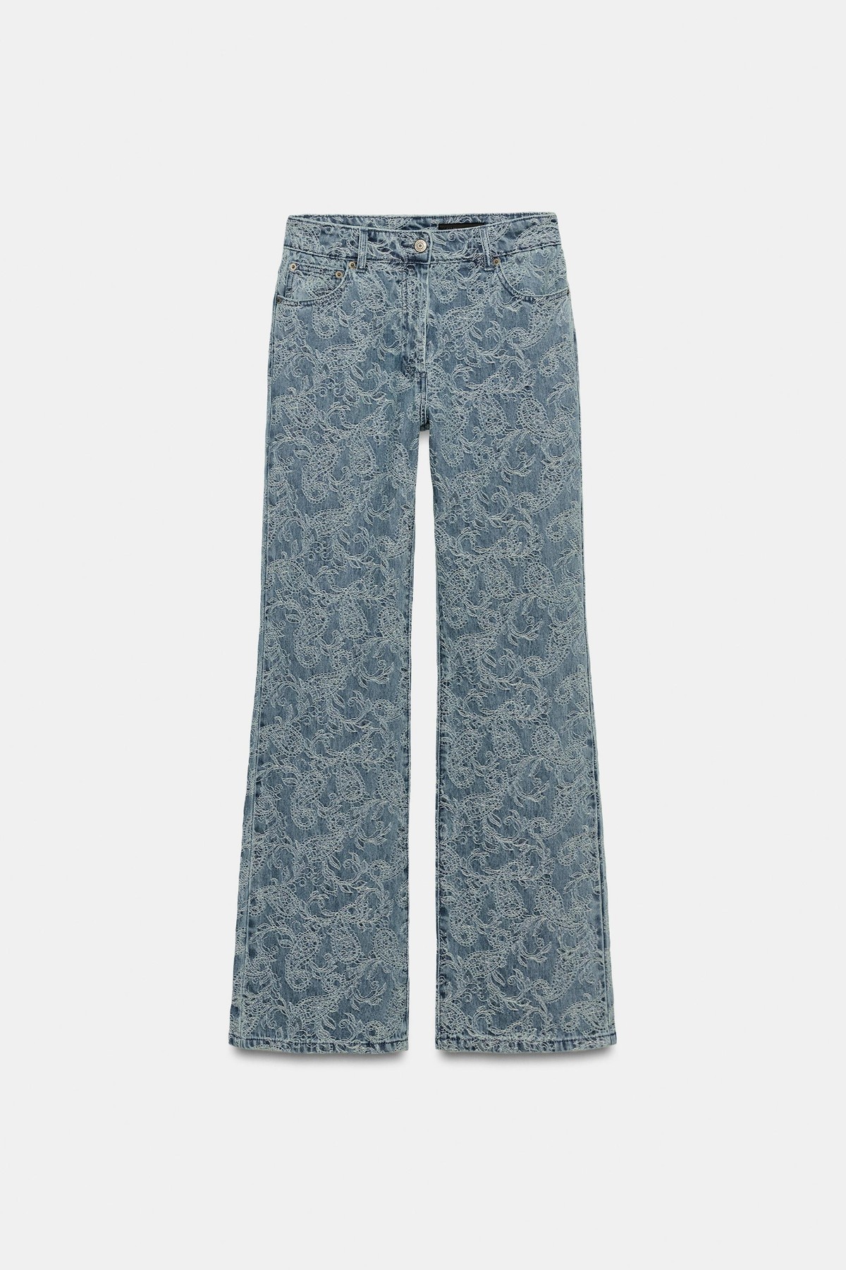 자라 하이라이즈 자카드 플레어 청바지 4088/241/400 BLUE
