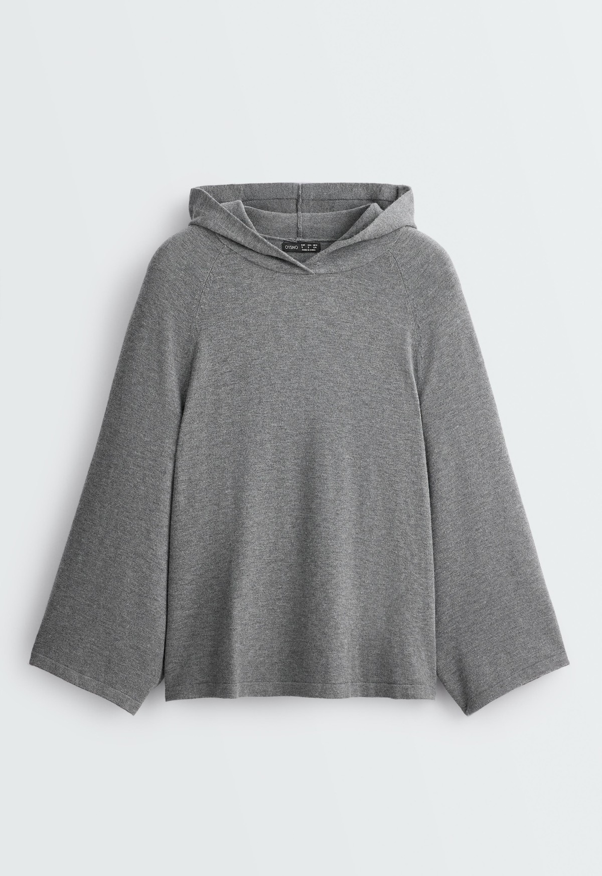 오이쇼 케이프 스타일 후드 니트 스웨터 4873/770/812 GREY MELANGE