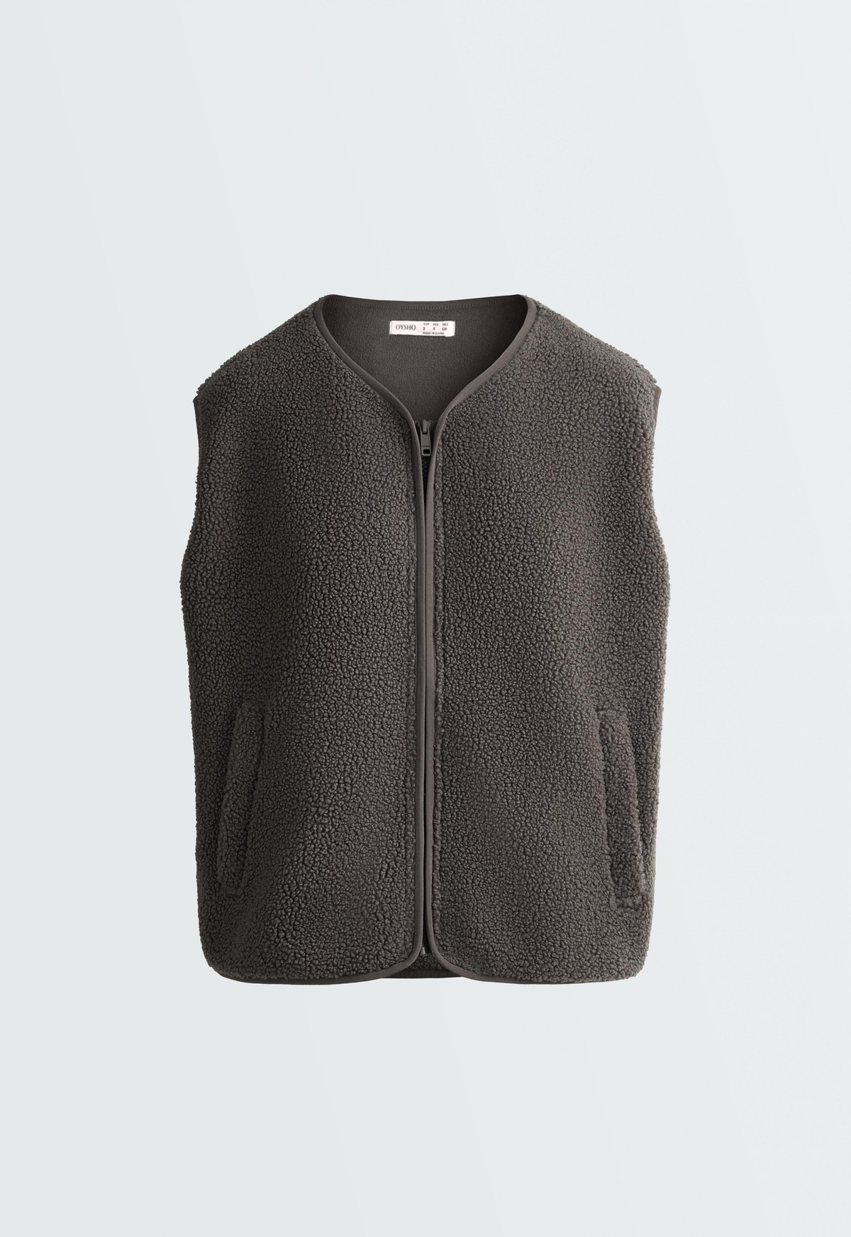 오이쇼 페이크 시어링 집업 베스트 4187/674/038 CHARCOAL GREY