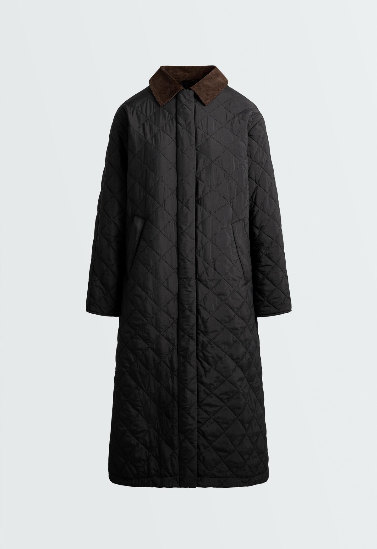 오이쇼 배색 칼라 롱 패딩 자켓 6428/749/800 BLACK