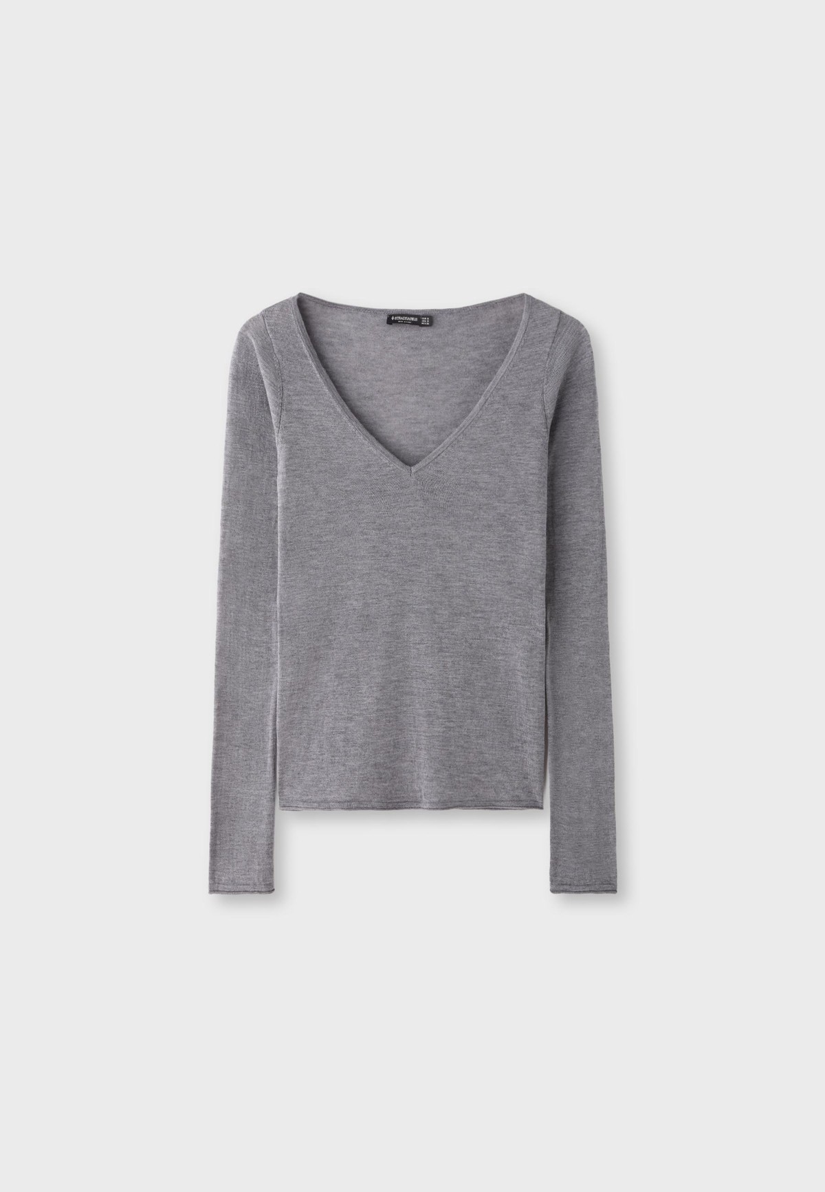 스트라디바리우스 울 실크 브이넥 니트 스웨터 8507/410/210 GREY MELANGE