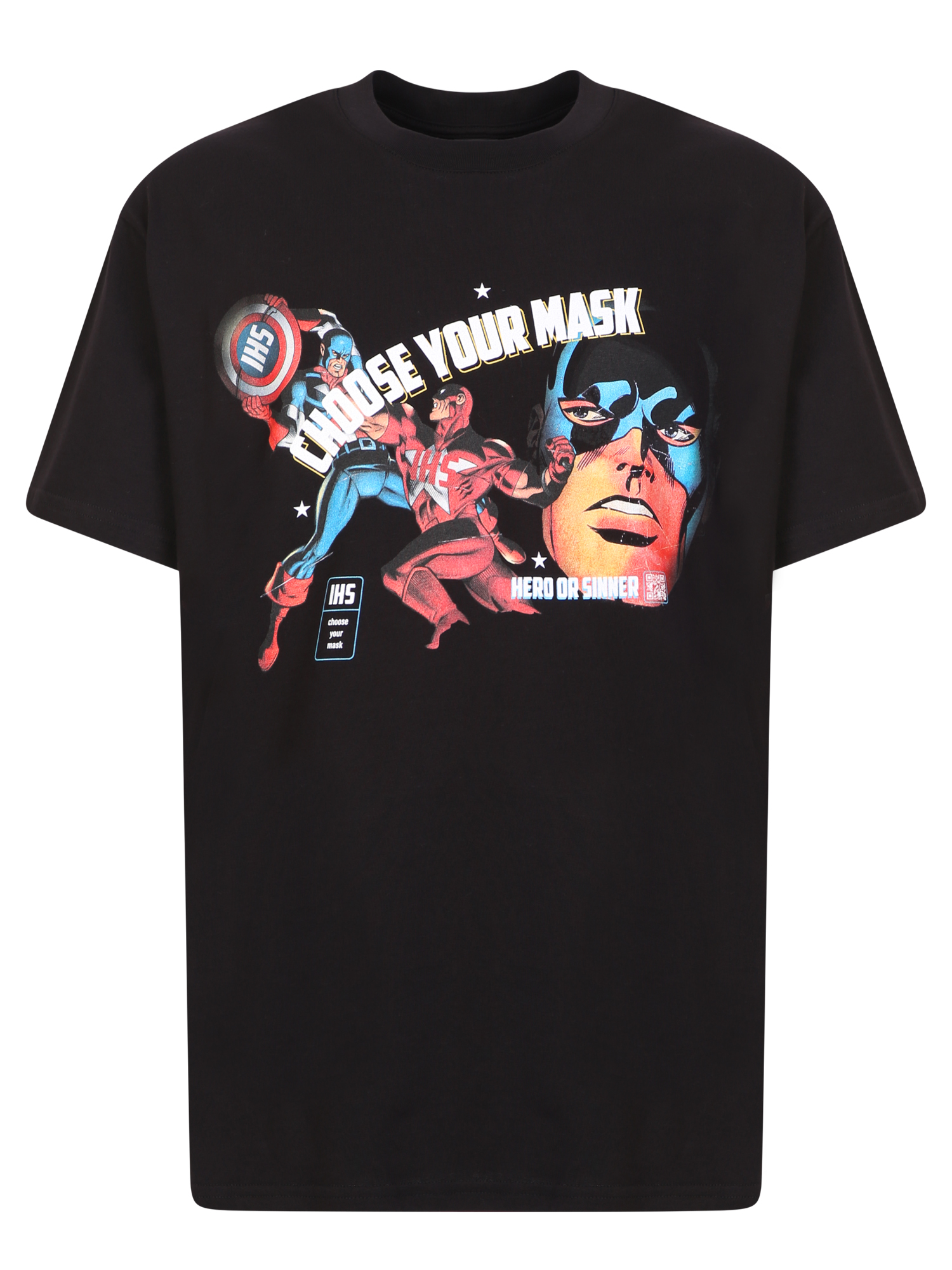 이흐 Mask graphic print from 크루넥 티셔츠 남성 블랙 22FW TCYM2999