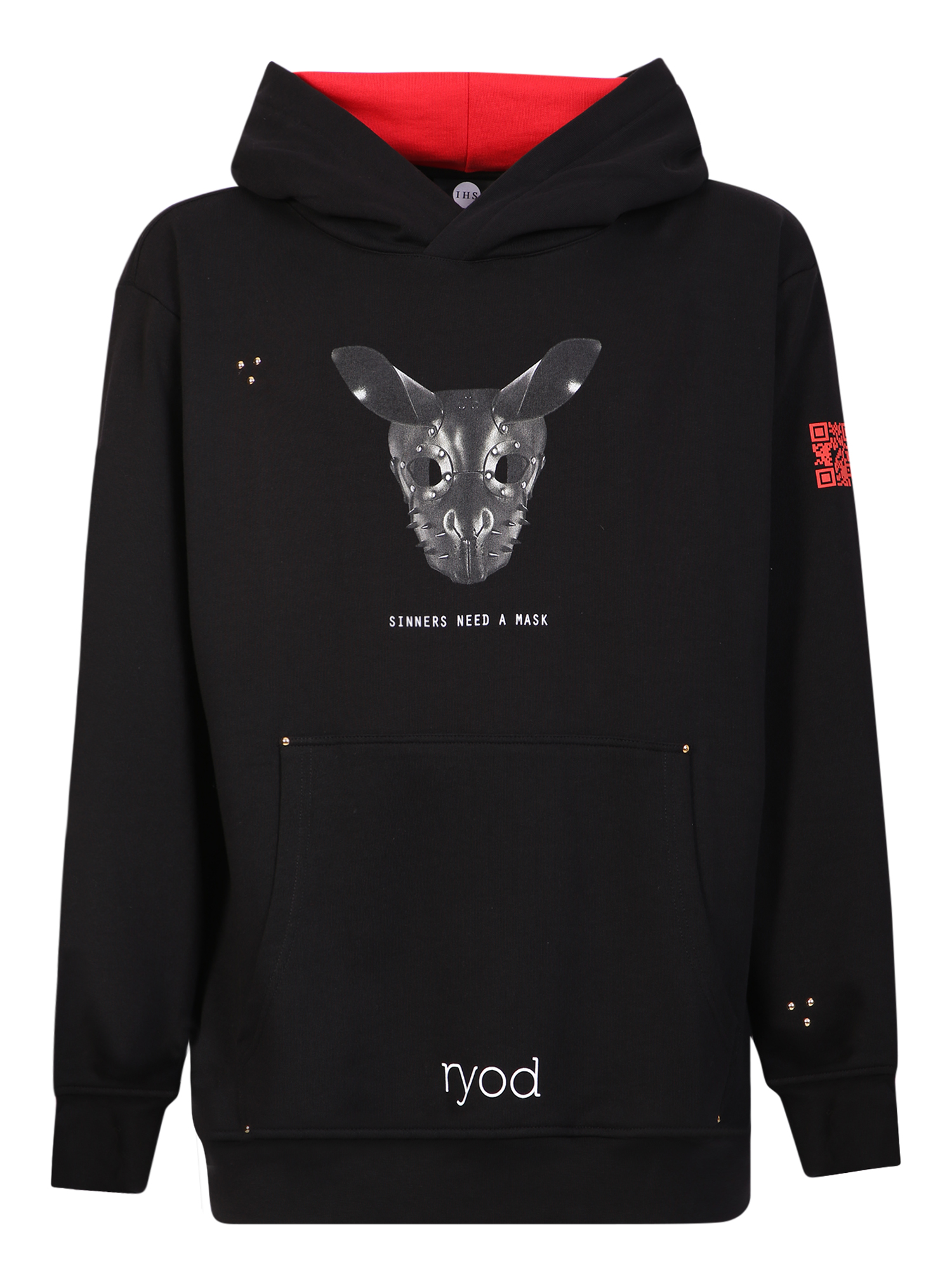 이흐 Rabbit print from 후디 남성 블랙 22FW HR1999