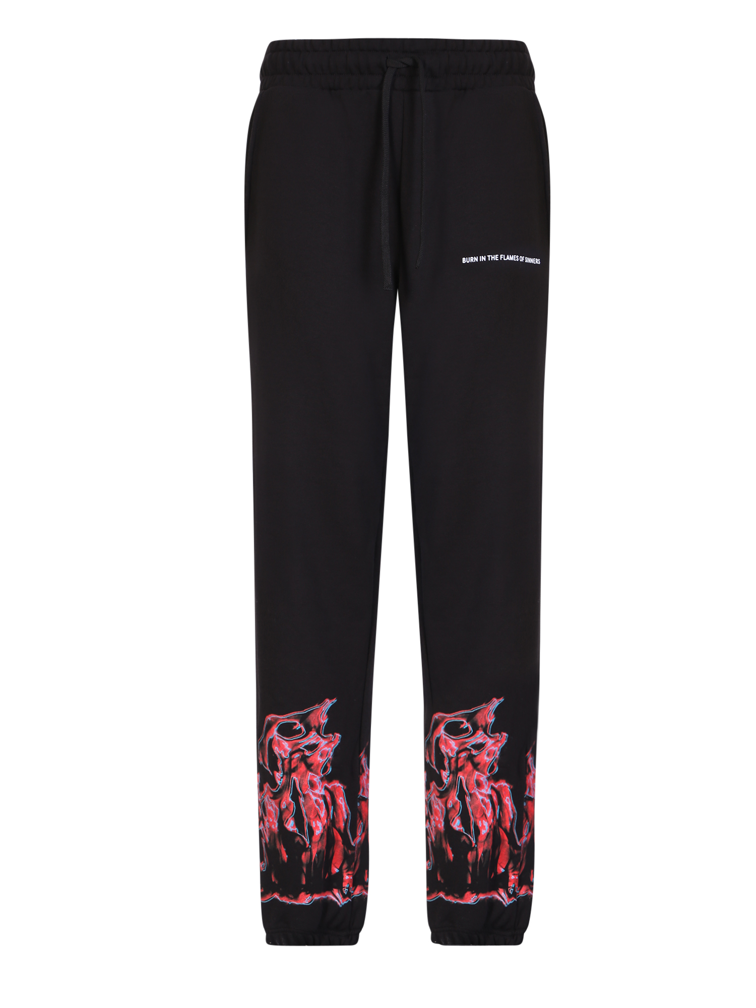 이흐 Flames with a sporty graphic print design from 캐주얼 팬츠 남성 블랙 22FW JF5999