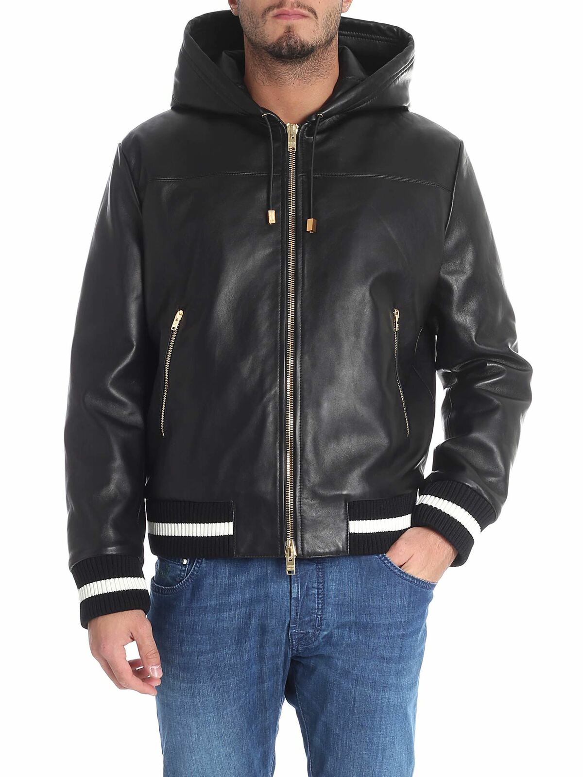 폿토 푹리시 lined 가죽의류 남성 블랙 18FW FPU4027SP0307999