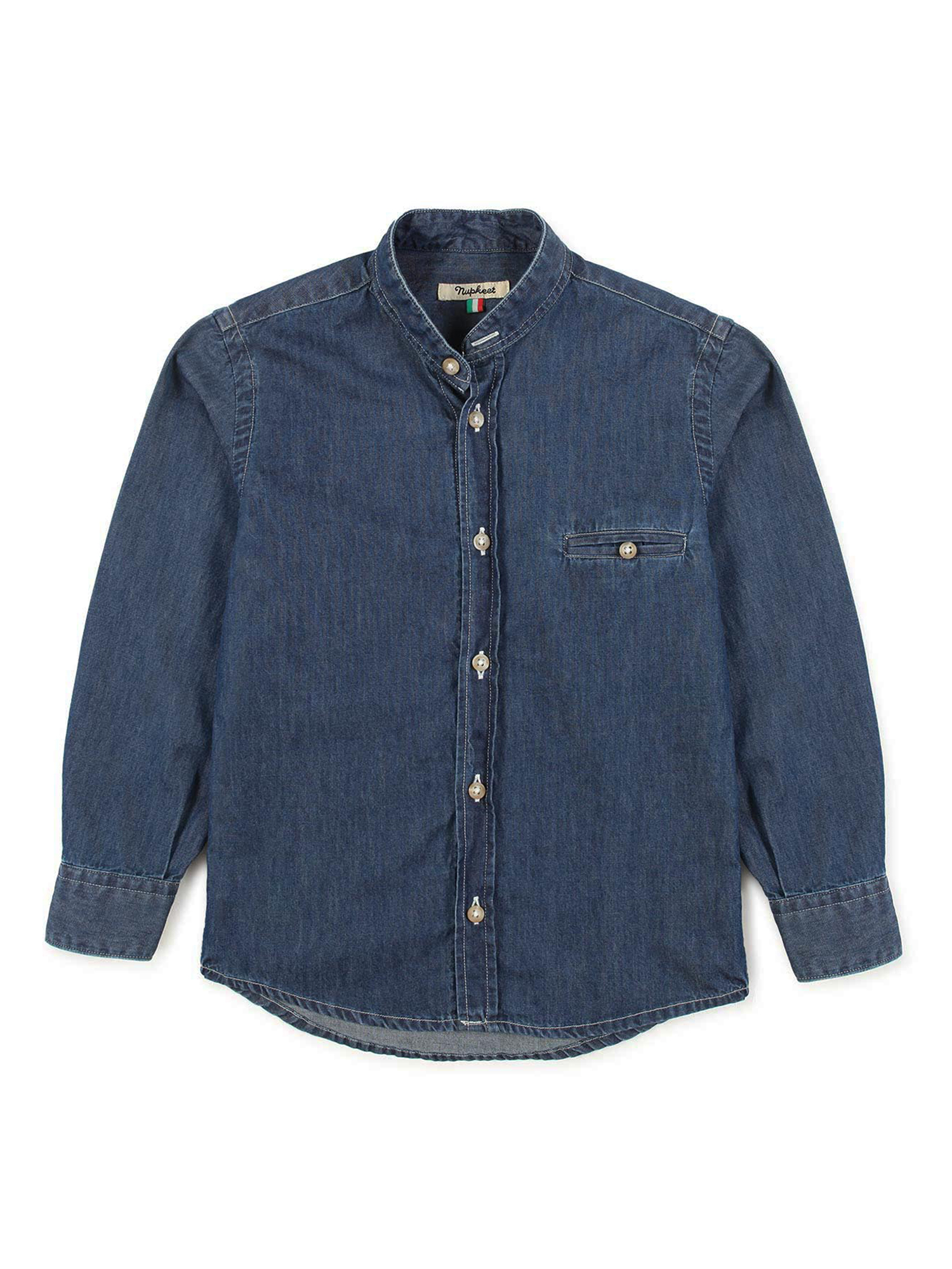 누프이트 Mandarin collar 티셔츠/셔츠 남아 블루 23SS 31NK880TERRACINA73