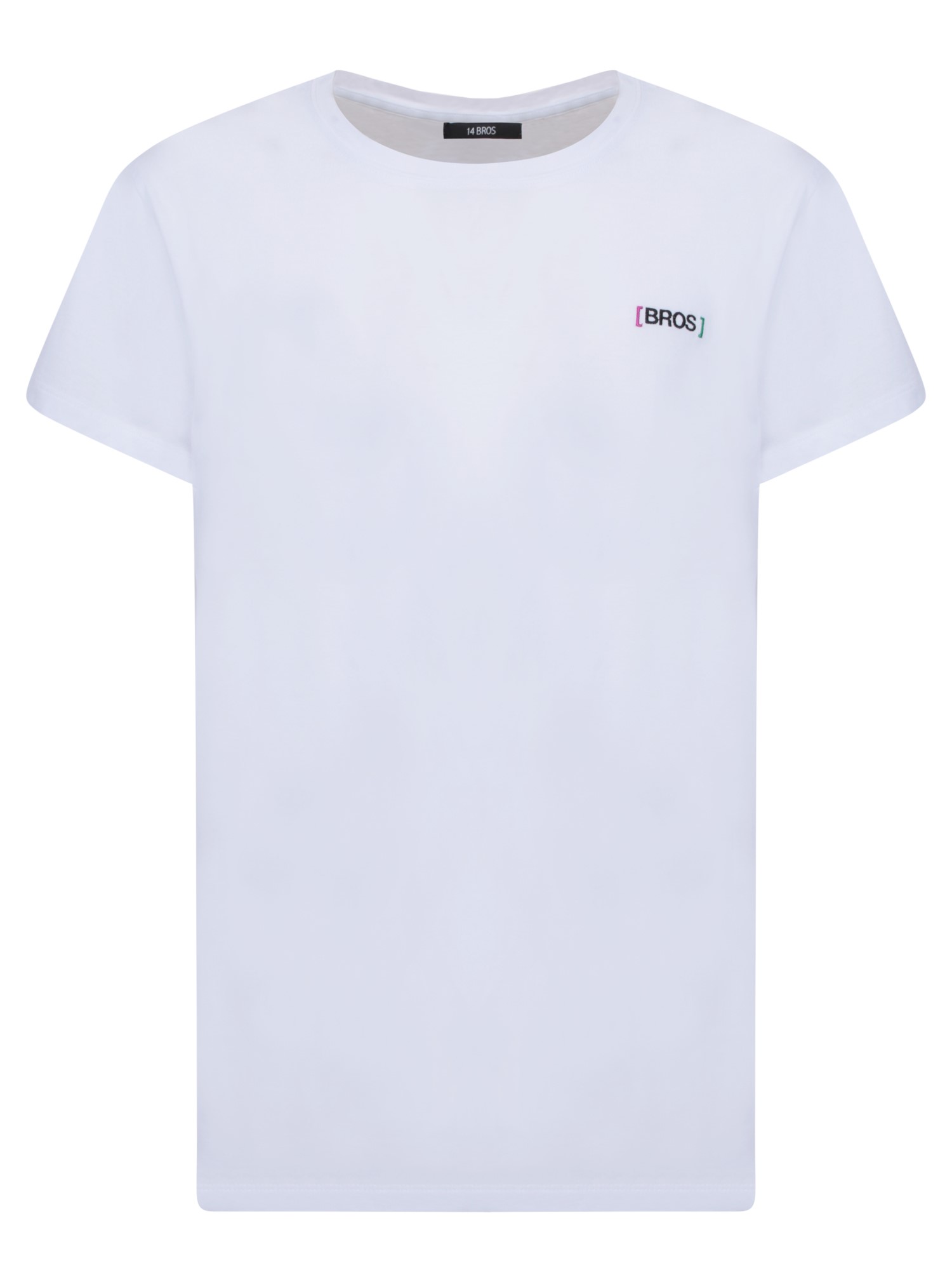 14 브로스 Chest logo made soft it has a casual versatile design 코튼 티셔츠 남성 화이트 23SS 12679A5128436001