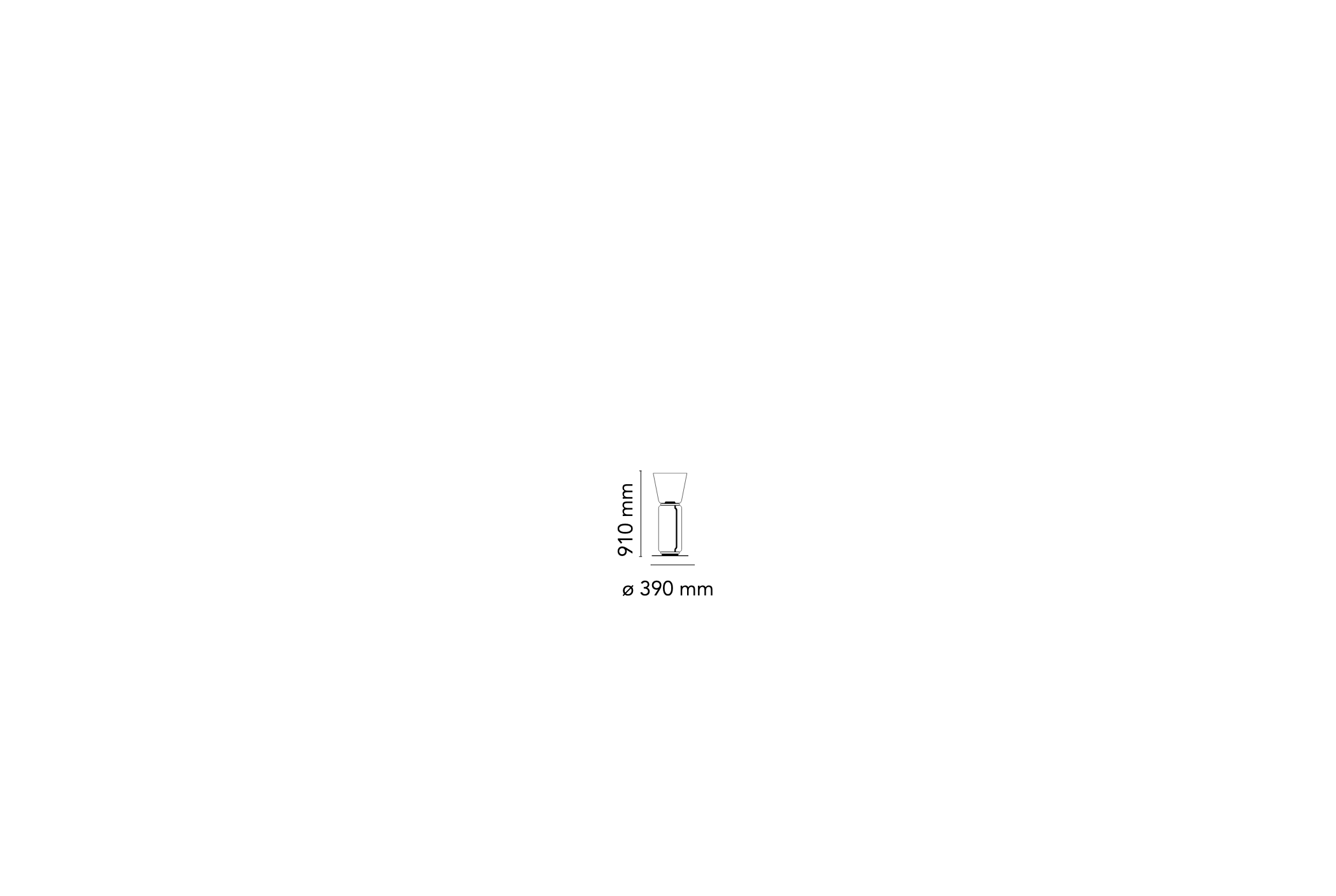 플로스 녹텀블 플로어 하이 Floor 1 High Cylinder Cone Small Base 치수 도면