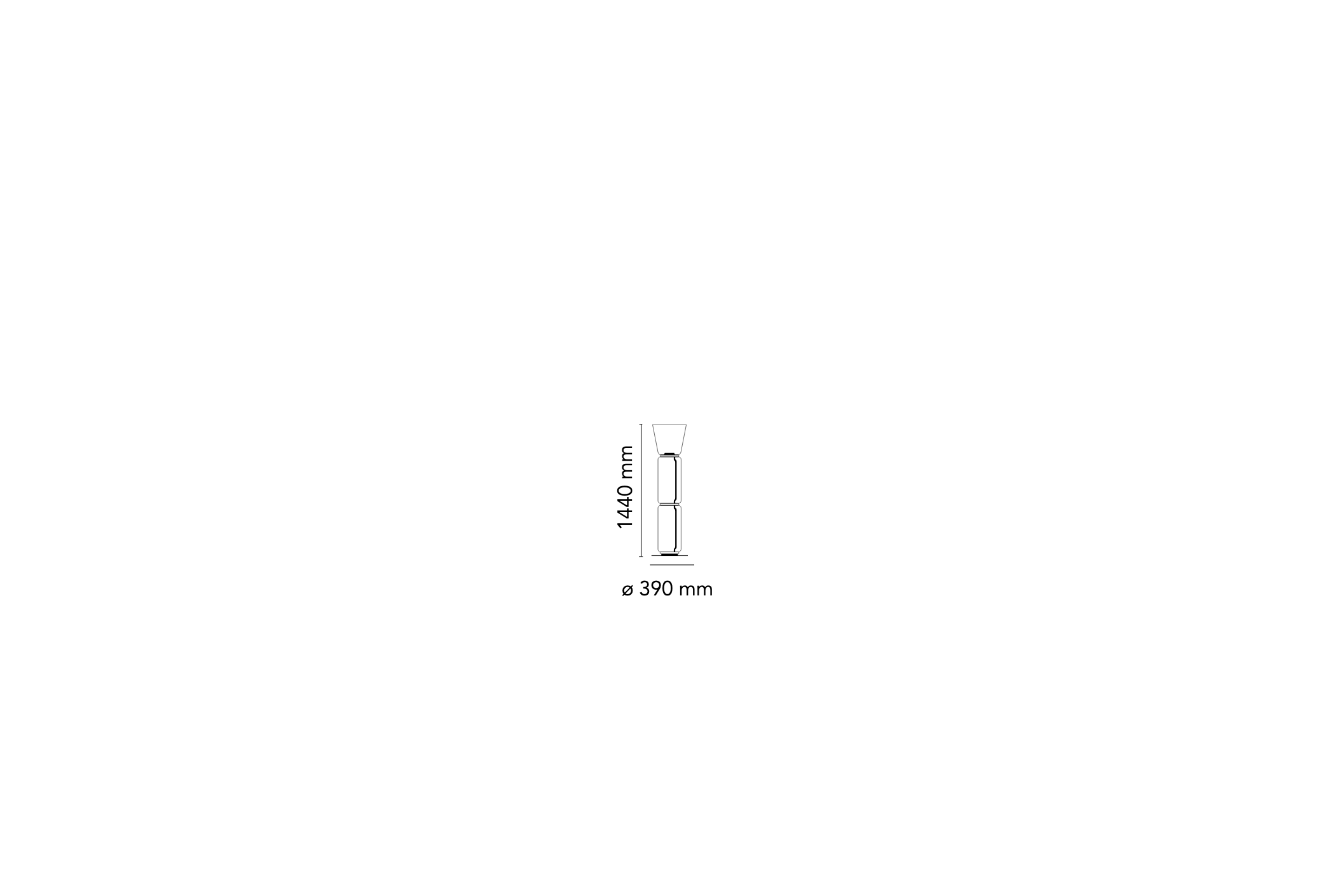 플로스 녹텀블 플로어 하이 Floor 2 High Cylinder Cone Small Base 치수 도면