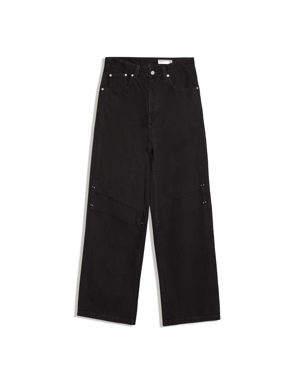 버쉬카 스터드 와이드 블랙 청바지 3470/335 BLACK