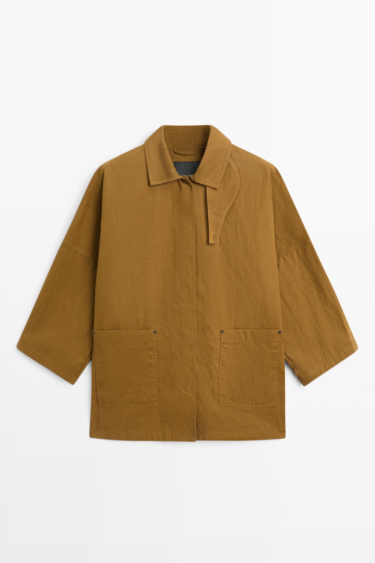 마시모두띠 셔츠 칼라 버튼 탭 오버핏 자켓 6709/755 OCHRE