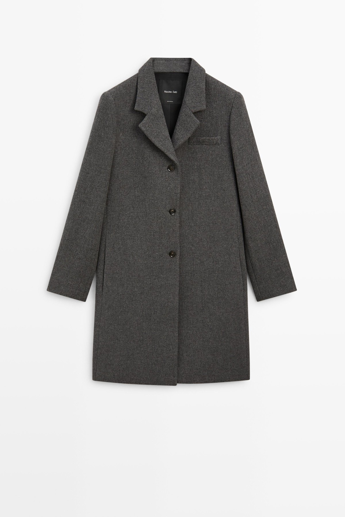 마시모두띠 울 혼방 부클 텍스처 코트 6447/525 DARK GREY