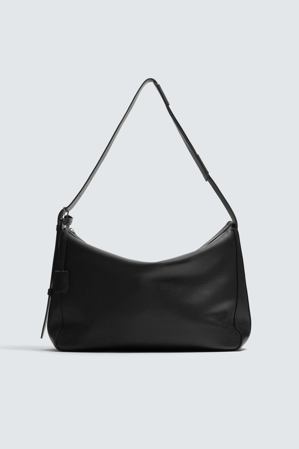 자라 프리미엄 레더 지퍼 숄더백 3522/720/800 BLACK