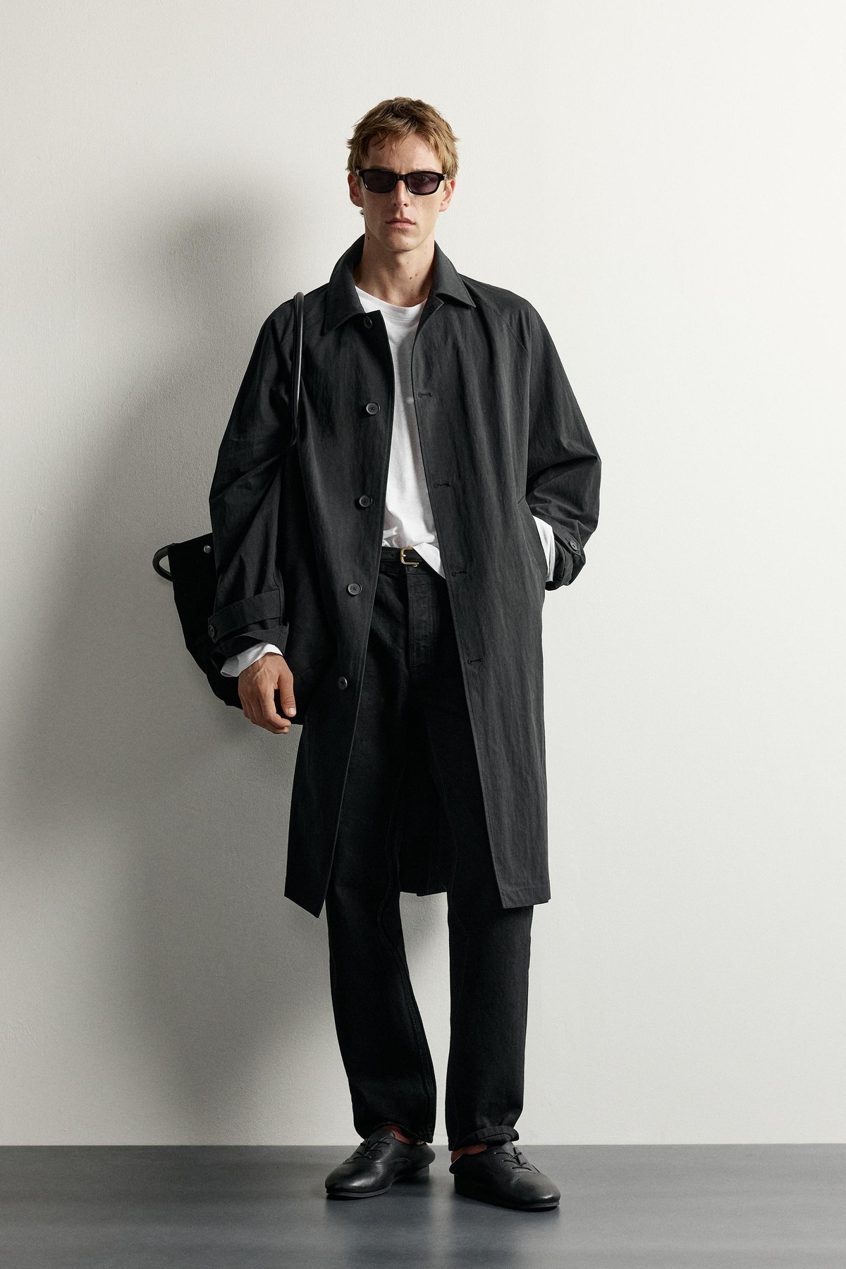 자라 배색 릴렉스핏 트렌치 코트 8281/604/800 BLACK