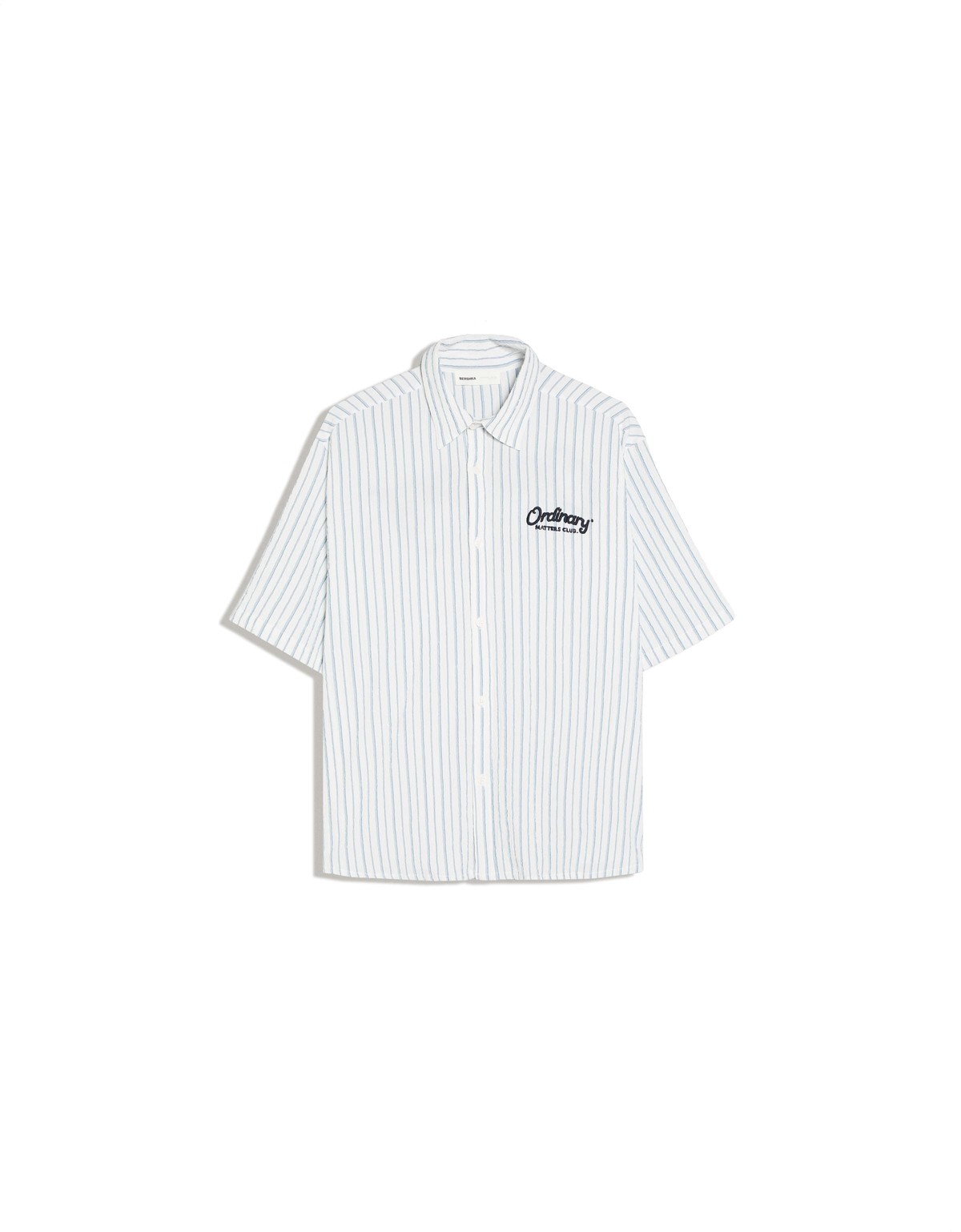 버쉬카 스트라이프 프린트 반팔 셔츠 3019/168 WHITE