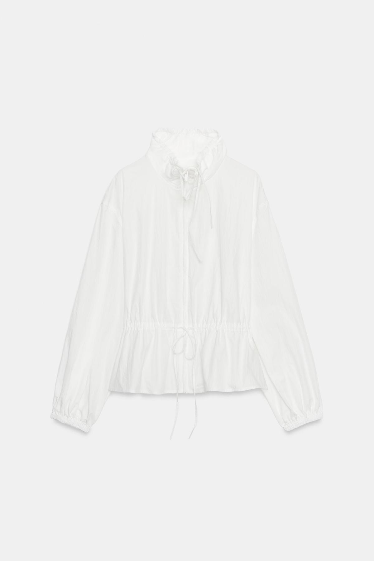 자라 하이넥 드로스트링 나일론 자켓 4772/702/250 WHITE