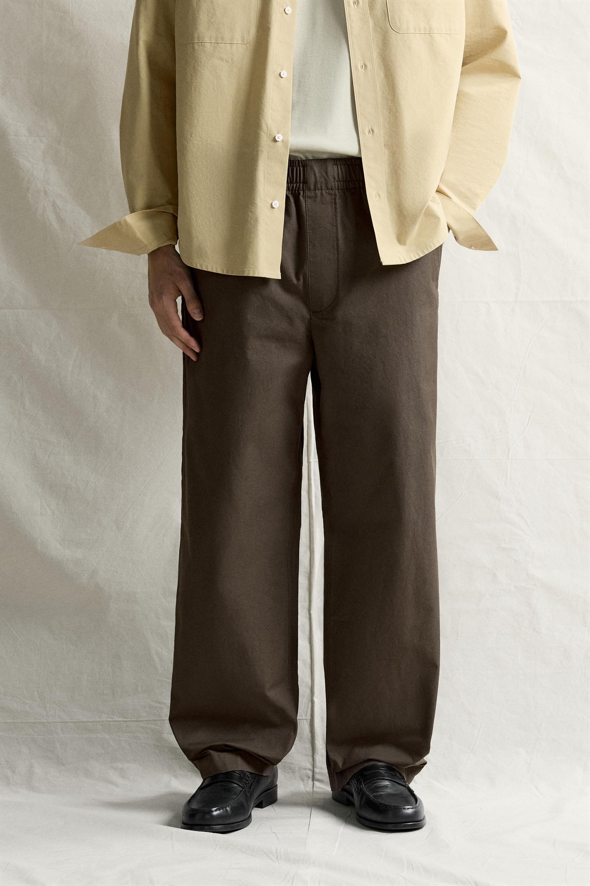 자라 배럴핏 코튼 드로스트링 팬츠 5862/309/099 BLACK / BROWN