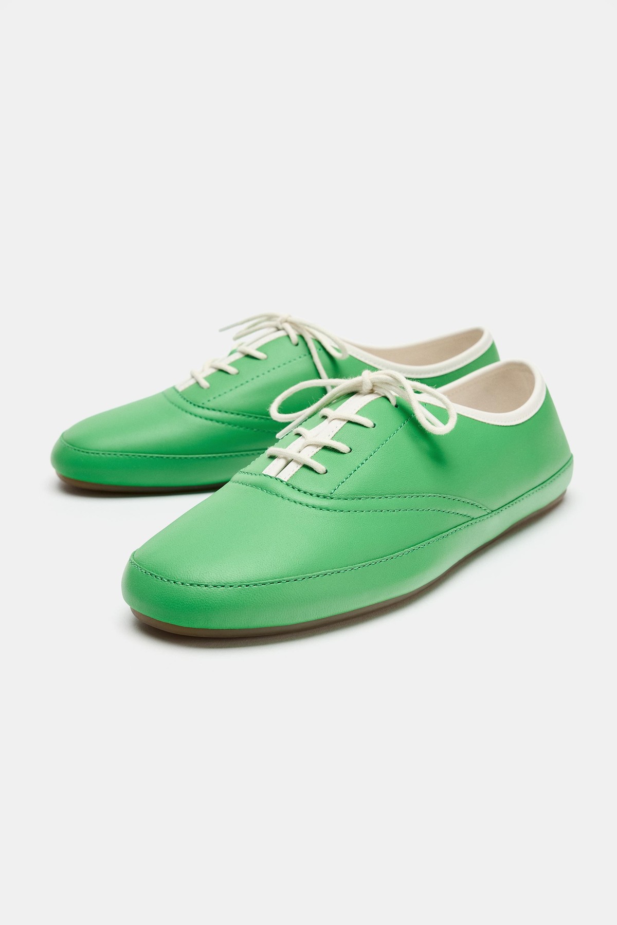 자라 레더 레이스업 더비 스니커즈 5870/810/500 GREEN
