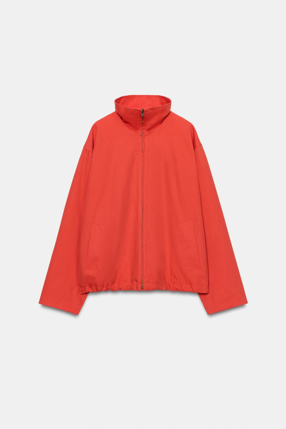 자라 하이칼라 집업 오버핏 자켓 4341/751/600 RED