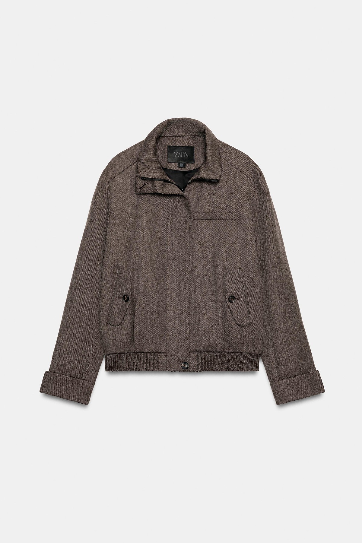 자라 울 혼방 집업 자켓 7063/817/724 BROWN MARL