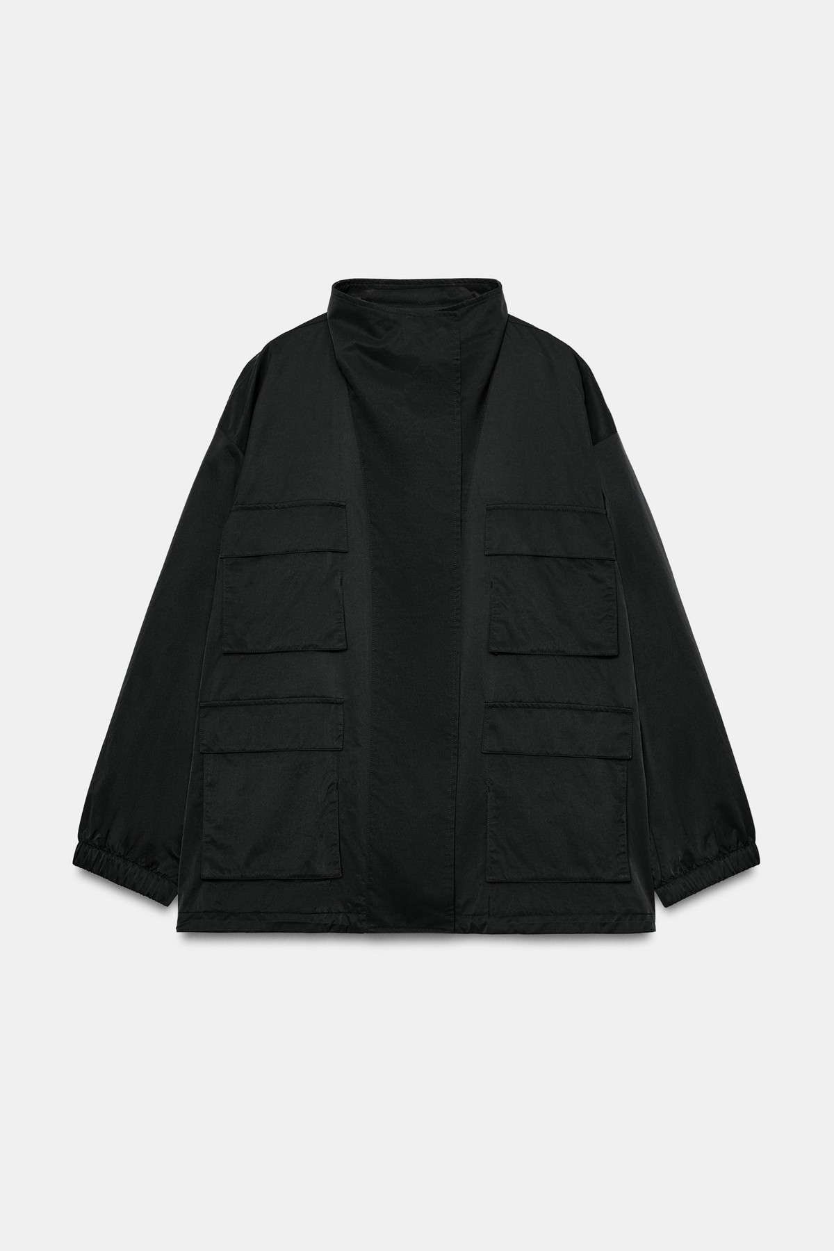 자라 오버핏 멀티 포켓 하이넥 자켓 6539/243/800 BLACK