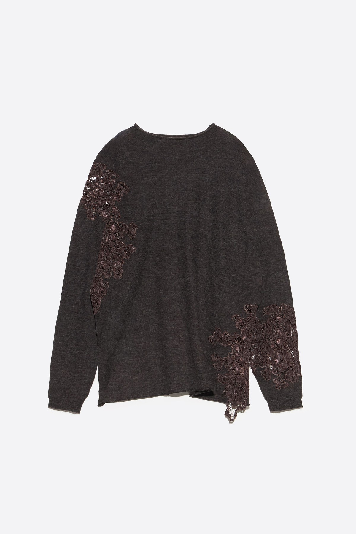빔바이롤라 레이스 하이넥 울 니트 스웨터 262BR7224.10012 DARK GREY