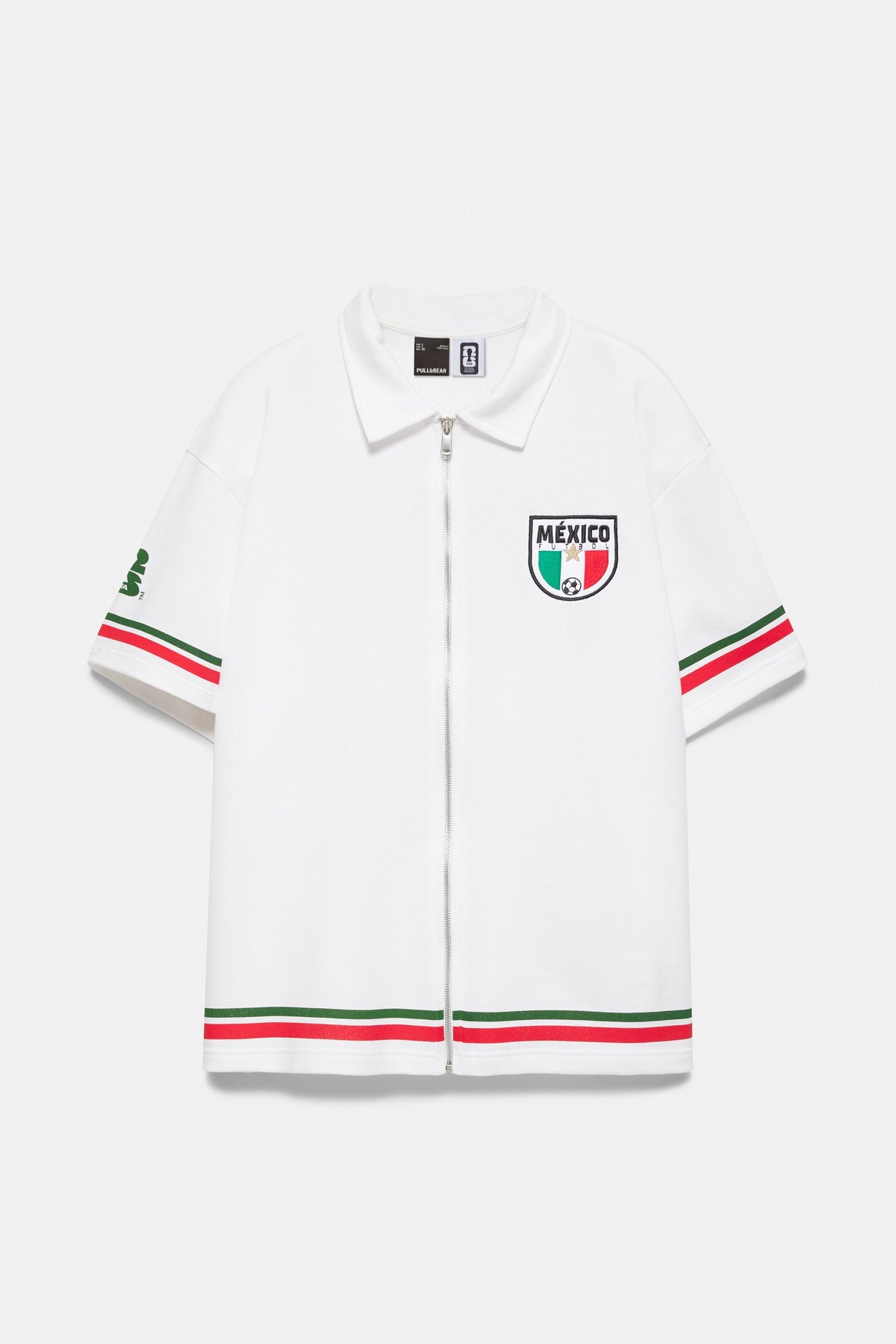 풀앤베어 멕시코 그래픽 집업 반팔 폴로셔츠 7210/716 OFF WHITE