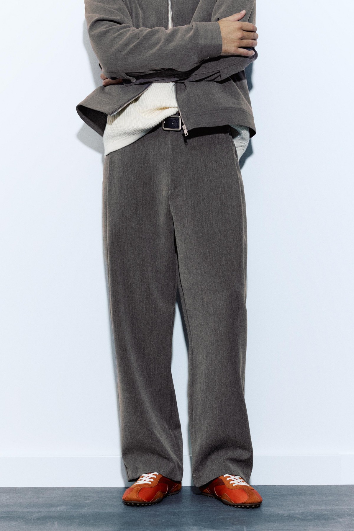 풀앤베어 스트레이트 테일러드 슬랙스 팬츠 7671/510 ANTHRACITE GREY