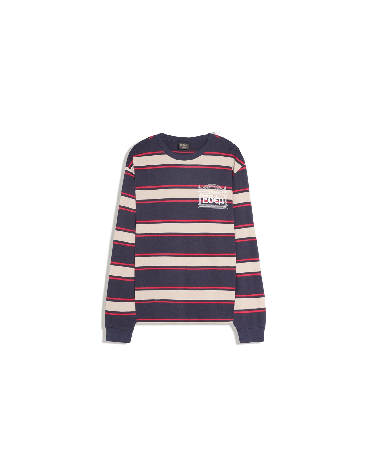 버쉬카 스트라이프 크루넥 긴팔 티셔츠 2858/443 NAVY