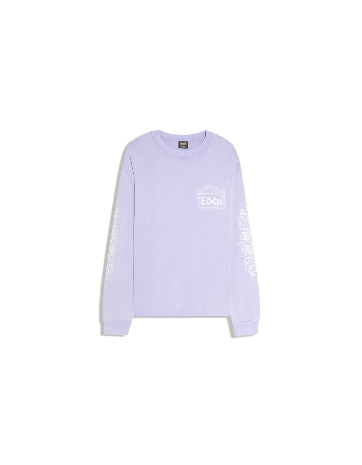 버쉬카 프린트 크루넥 긴팔 티셔츠 2857/443 VIOLET