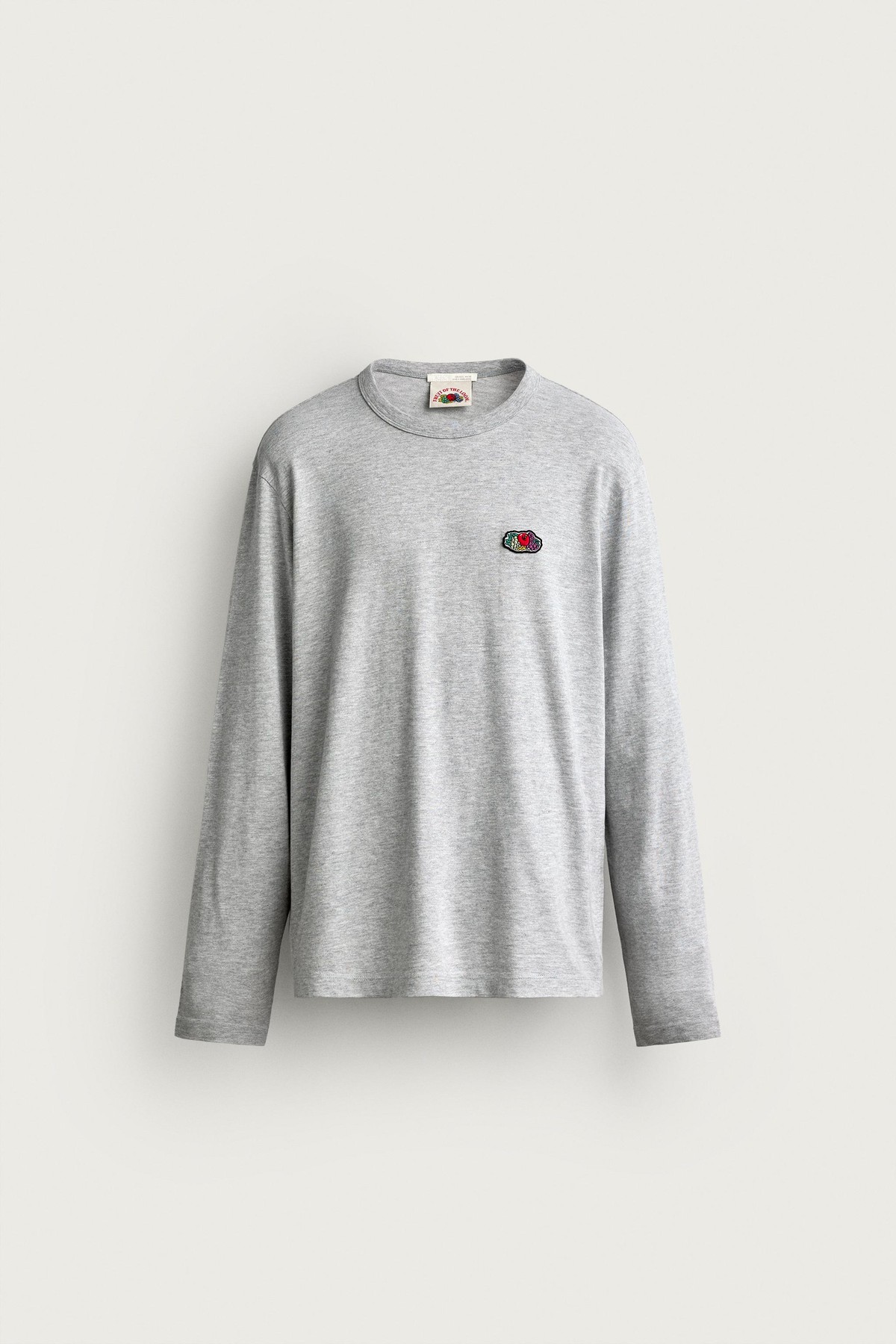 자라 릴렉스핏 패치 라운드넥 긴팔 티셔츠 0526/560/803 GREY MARL