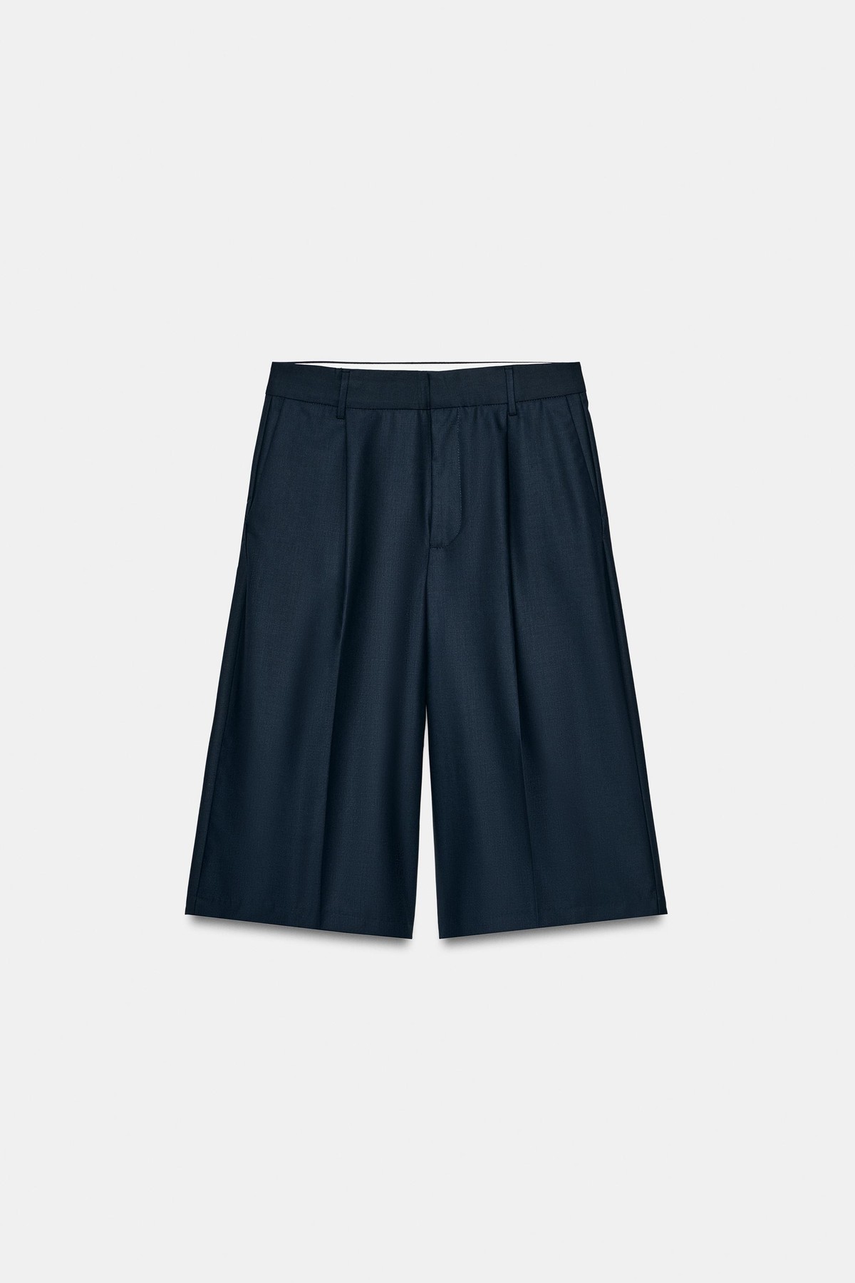 자라 플리츠 스트레이트 버뮤다 팬츠 3067/506/401 NAVY BLUE
