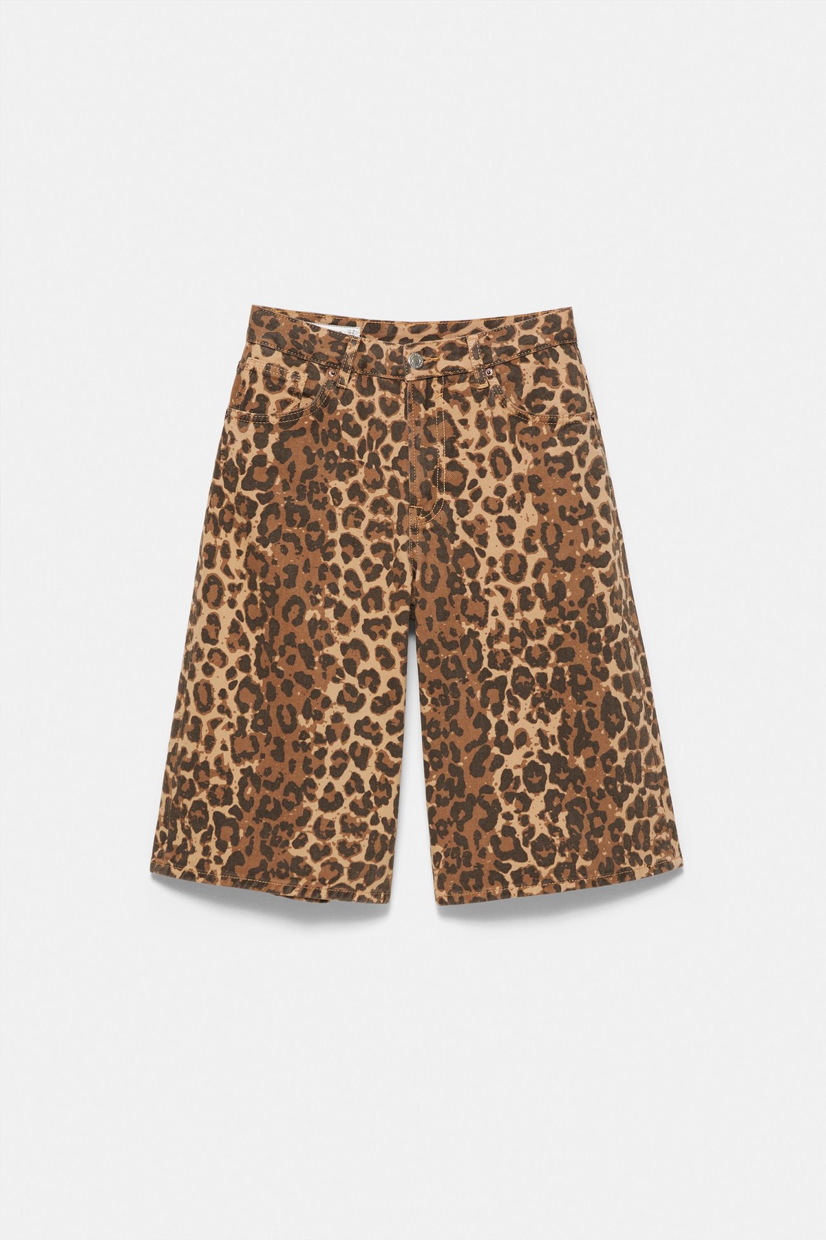 풀앤베어 레오파드 데님 버뮤다 팬츠 7665/331 LEOPARD
