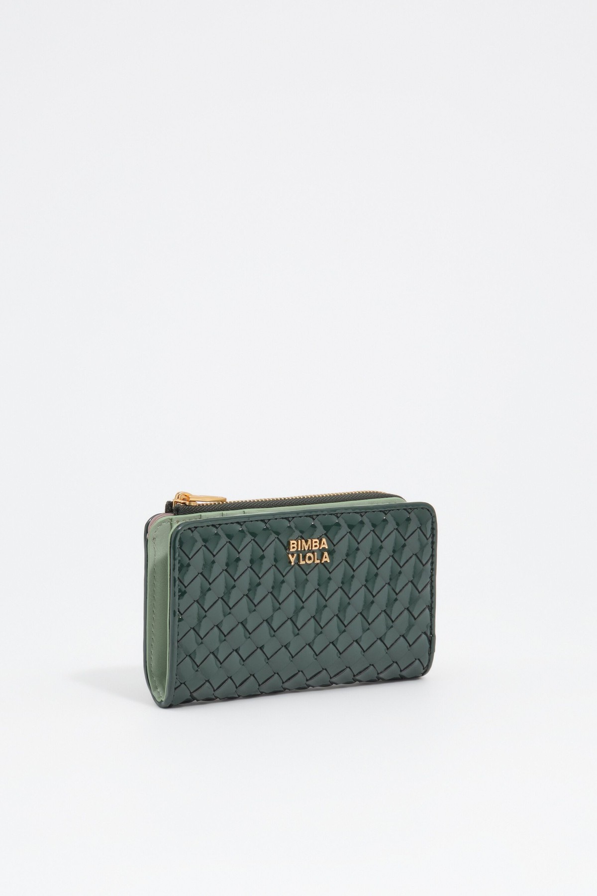 빔바이롤라 우븐 골드 메탈릭 반지갑 262BBM215.10502 DARK GREEN