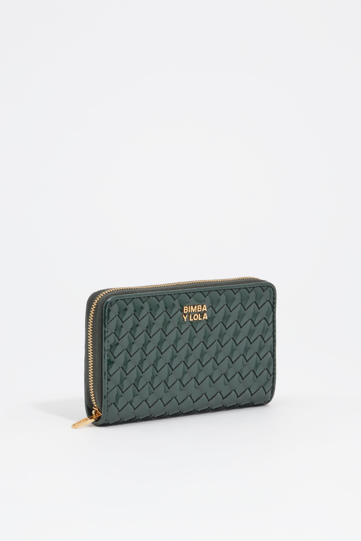 빔바이롤라 우븐 골드 로고 지퍼 중지갑 262BBM301.10502 DARK GREEN
