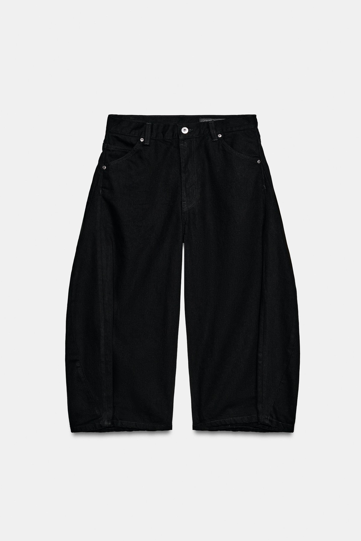 자라 캐럿핏 데님 버뮤다 팬츠 8246/251/800 BLACK