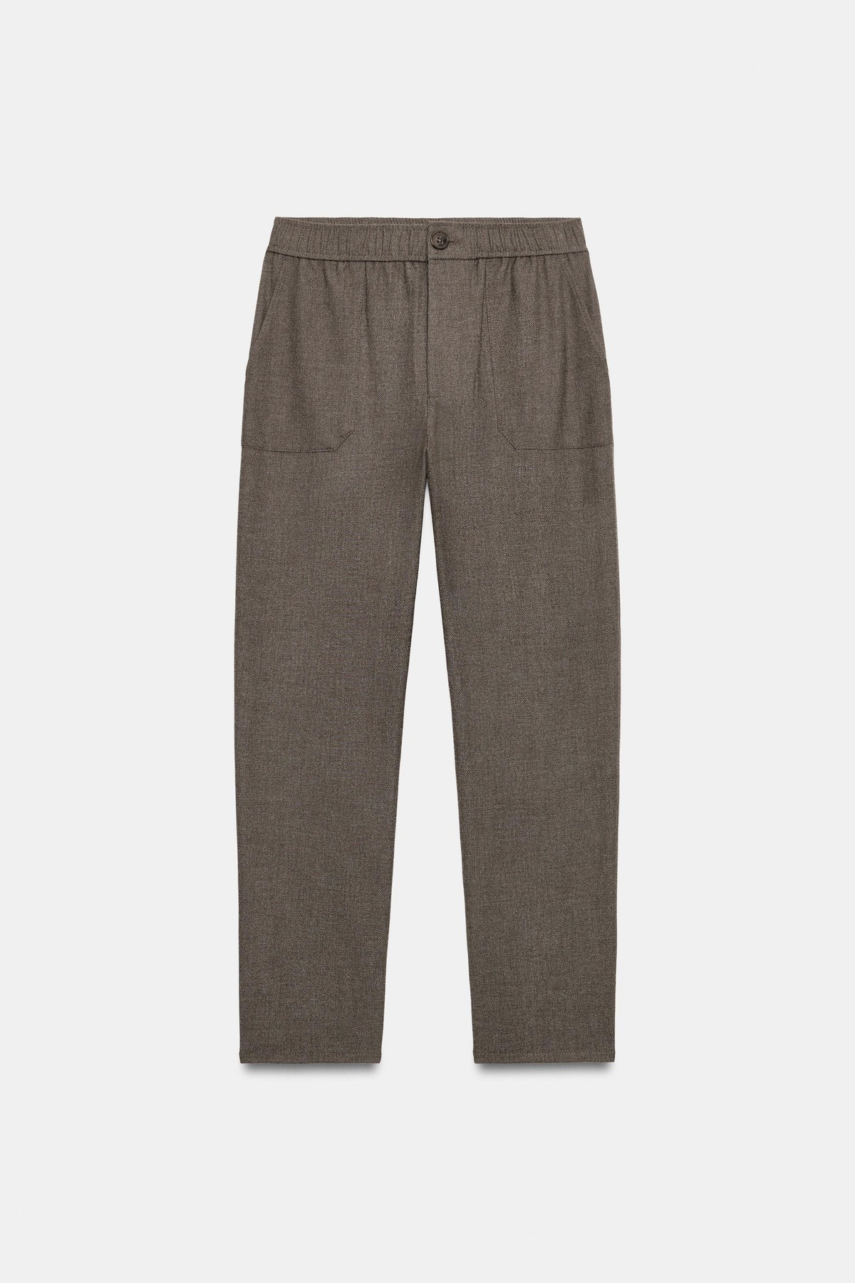 자라 크롭 미드라이즈 밴딩 팬츠 1478/525/719 BROWN VIGORE
