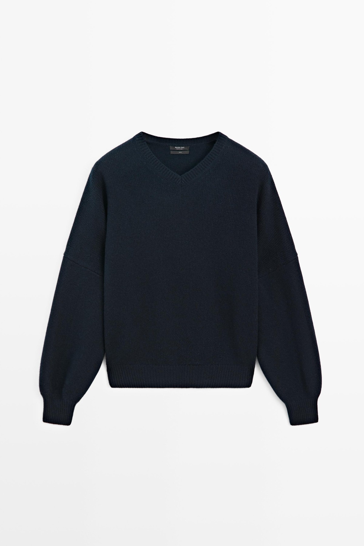 마시모두띠 오버사이즈 브이넥 울 니트 스웨터 5642/595 DARK BLUE
