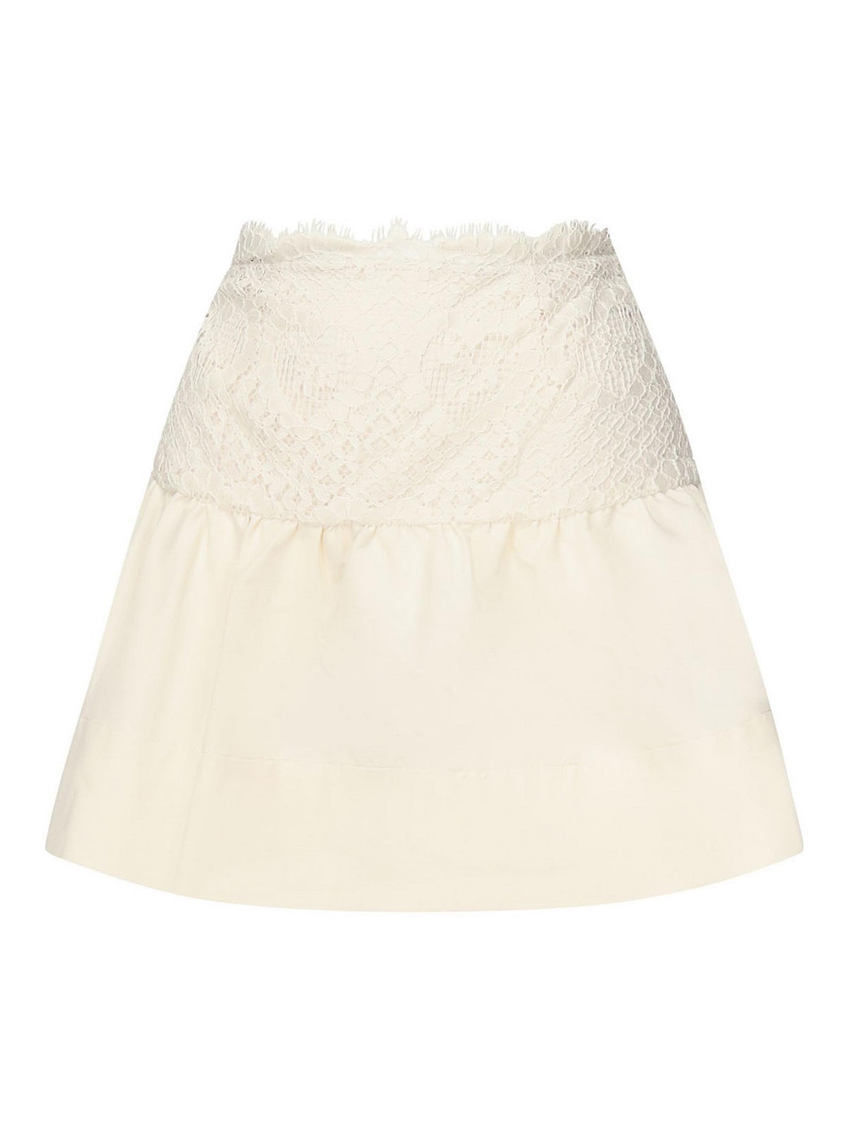 포 로베 앤 레몬스 Doily Lace Miniskirt 미니 스커트 여성 화이트 25SS CBS1995CREAM
