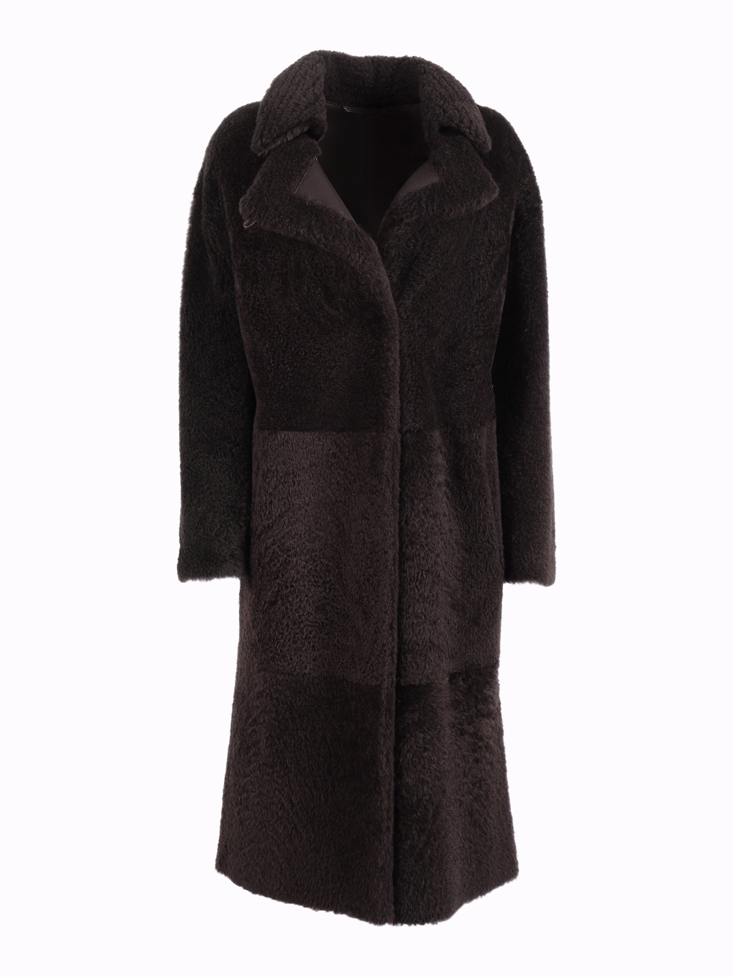 디고 엠 NAPPED WITH LASER-CUT INSERTS ON THE COLLAR 퍼 코트 여성 브라운 25FW 25IMB8110ML25IT897DARKBROWN