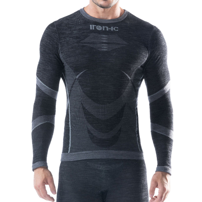 이론 이크 MAGLIA UOMO MERINO 70 ULTRA WARM 상의 남성 블랙 201998GRIGIO