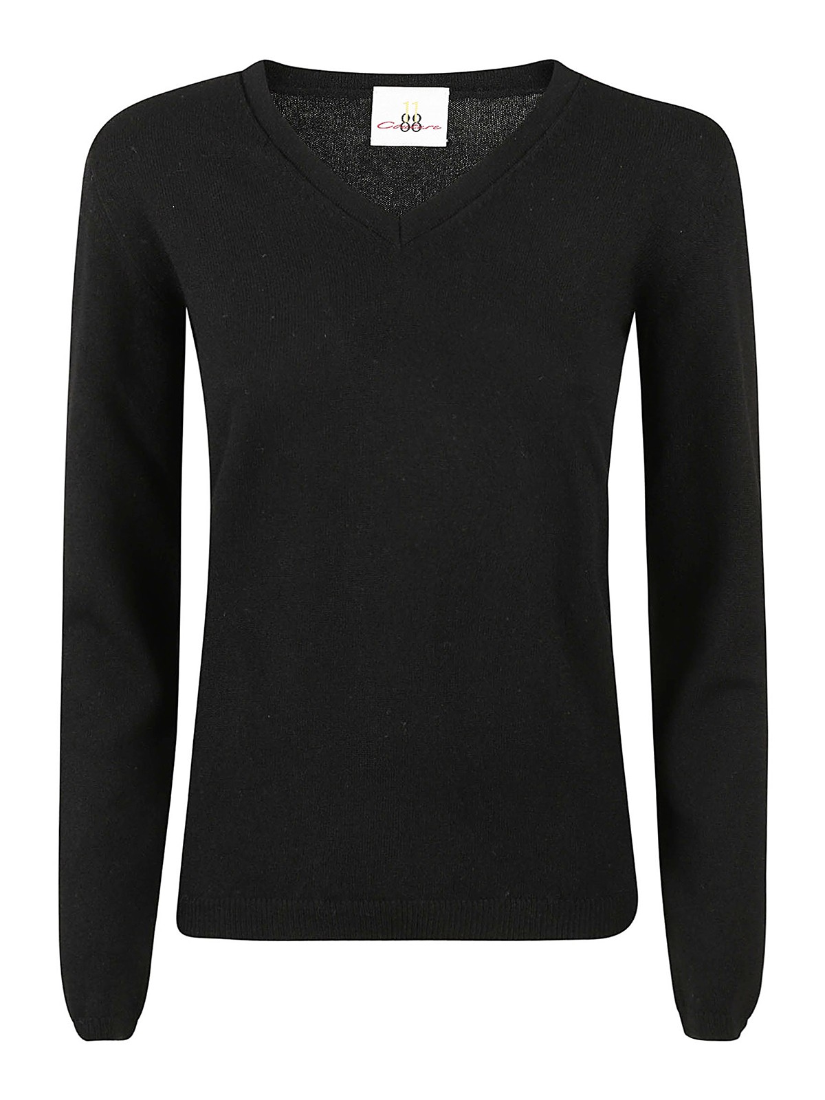 에레벤88 V-neck 풀오버 니트 여성 블랙 22FW THUJANERO