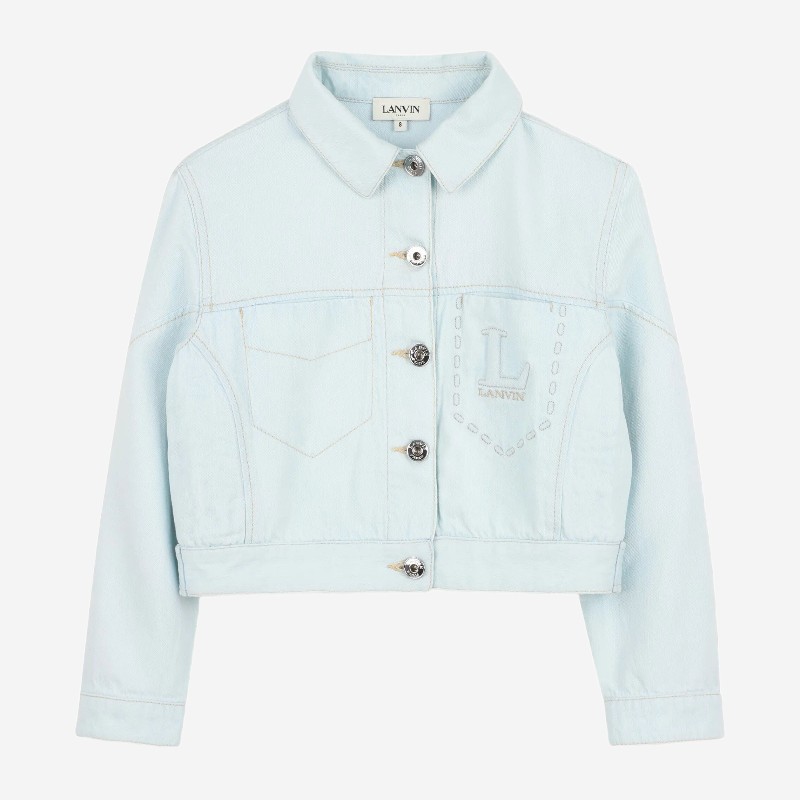 랑방 주니어 크롭 셔츠 칼라 재킷 N30354 Z27 DENIM AZZURRO