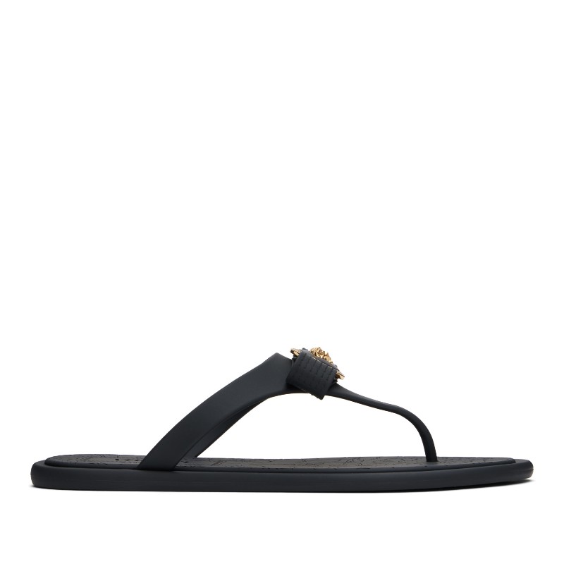 베르사체 블랙 지아니 리본 플립플랍 1018789_1A10983_1B00V 1B00V-Black-Versace
