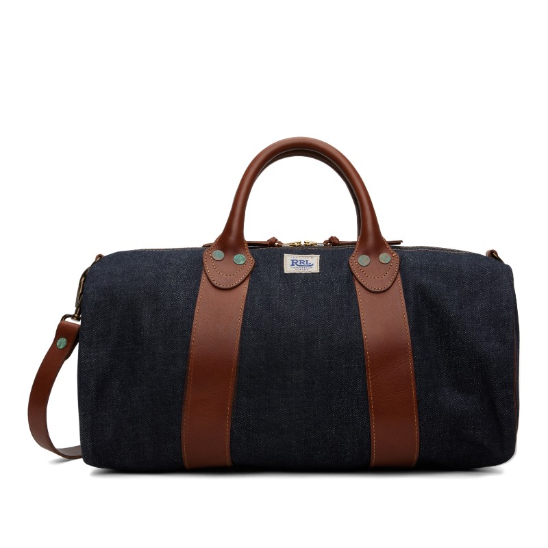 더블알엘 인디고 블루 데님 스몰 더플백 417959843001 INDIGO
